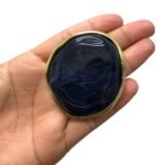 Pingente Disforme 5x47x4mm Resina Borda Dourado - 1 Und - Imagem 4