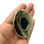 Pingente Disforme 5x47x4mm Resina Borda Dourado - 1 Und - Imagem 3