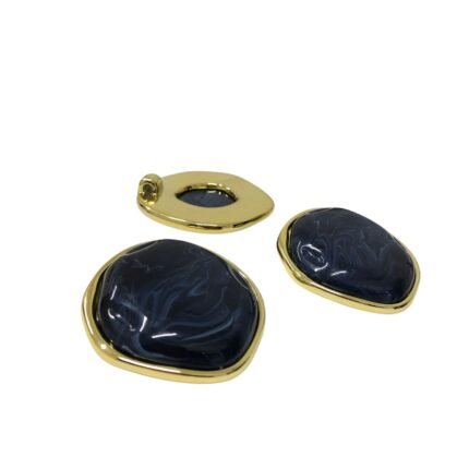 Pingente Disforme 5x47x4mm Resina Borda Dourado - 1 Und