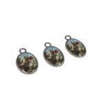 Pingente Oval São Jorge C/ Resina 1,6x2,5cm Níquel - 1 Und - Imagem 3