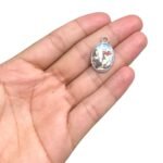 Pingente Oval São Jorge C/ Resina 1,6x2,5cm Níquel - 1 Und - Imagem 2