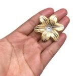 Conta Flor Pérola C/ Dourado 47mm Resina - 20 Gramas - Imagem 2