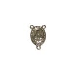 Entremeio Oval Coração Jesus 23mm Níquel - 1 Und