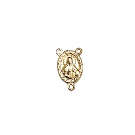 Entremeio Oval Coração Jesus 23mm Dourado  – 1 Und