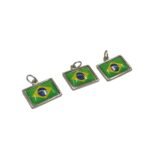 Pingente Bandeira Brasil 13mm C/ Resina Níquel - 1 Und - Imagem 3