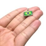Pingente Bandeira Brasil 13mm C/ Resina Níquel - 1 Und - Imagem 4
