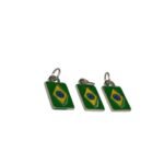 Pingente Bandeira Brasil 14mm C/ Resina  Níquel – 1 Und - Imagem 3