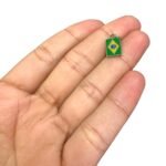 Pingente Bandeira Brasil 14mm C/ Resina  Níquel – 1 Und - Imagem 4