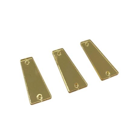 Pastilha Espelhada Trapézio 11x27mm Acrílico - 20 Unds