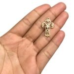 Pingente Cruz Vazada 27mm Dourado  – 1 Und - Imagem 2