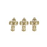 Pingente Cruz Vazada 27mm Dourado  – 1 Und