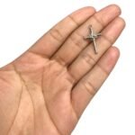 Pingente Cruz 25mm Trabalhado Níquel – 1 Und - Imagem 2