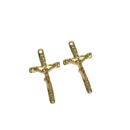 Pingente Cruz 41mm Dourado - 1 Und