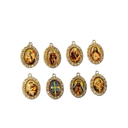 Pingente Religioso Diversos 28mm Dourado  - 1 Und