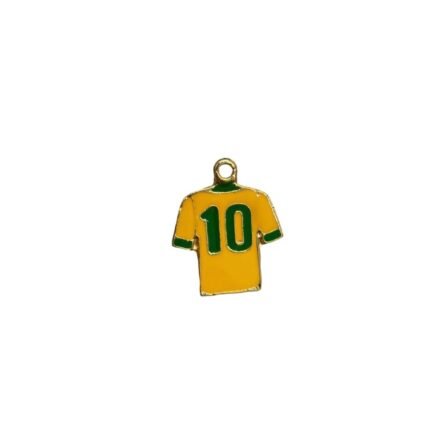 Pingente Camisa 10 Brasil 29mm Dourado – 1 Und