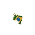 Pingente Mapa Brasil C/ Resina 25mm Dourado - 1 Und - Imagem 4