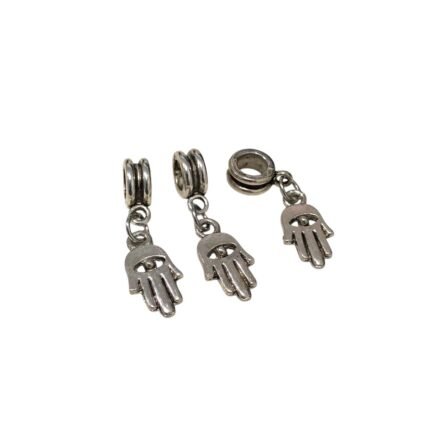 Entremeio P/ Pulseira Pandora Mão Hamsa 27mm Níquel – 1 Und