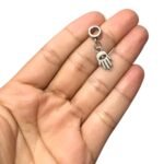 Entremeio P/ Pulseira Pandora Mão Hamsa 27mm Níquel – 1 Und - Imagem 2