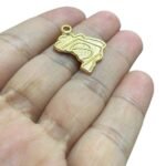 Pingente Mapa Brasil 27mm Dourado – 1 Und - Imagem 3