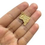 Pingente Mapa Brasil 27mm Dourado – 1 Und - Imagem 2