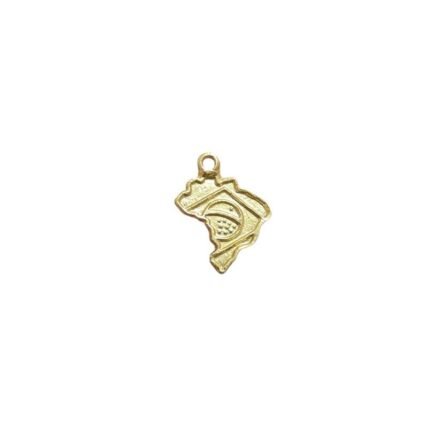 Pingente Mapa Brasil 27mm Dourado – 1 Und