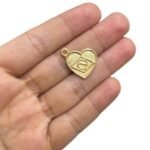 Pingente Coração Brasil 18mm Dourado – 1 Und - Imagem 2