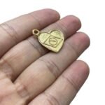 Pingente Coração Brasil 18mm Dourado – 1 Und - Imagem 3
