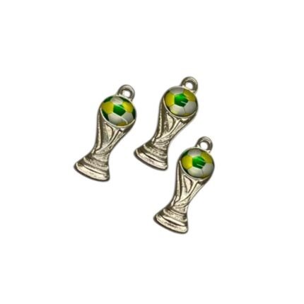 Pingente Taça Brasil C/ Resina 25mm Níquel - 1 Und