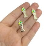 Pingente Taça Brasil C/ Resina 25mm Dourado – 1 Und - Imagem 2