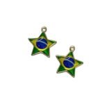 Pingente Estrela Brasil C/ Resina 24mm Dourado - 1 Und - Imagem 4