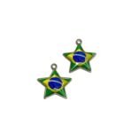 Pingente Estrela Brasil C/ Resina 24mm Níquel - 1 Und - Imagem 5