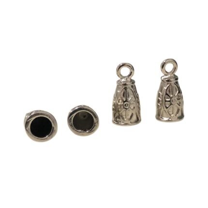 Terminal Colagem 10x19mm Trabalhado Níquel - 1 Und