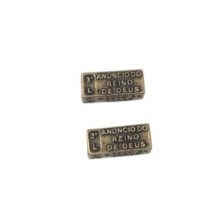 Entremeio Mistério Retangular 8x18mm Ouro Velho - 1 Und