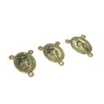 Entremeio Oval Santa Maria 23mm Dourado - 1 Und - Imagem 3