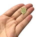 Entremeio Oval Santa Maria 23mm Dourado - 1 Und - Imagem 4