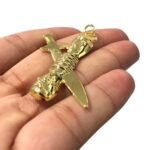 Pingente Oxaguian 50mm Dourado Exclusivo - 1 Und - Imagem 5