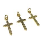 Pingente Cruz Trabalhado 22mm Dourado Exclusivo - 1 Und