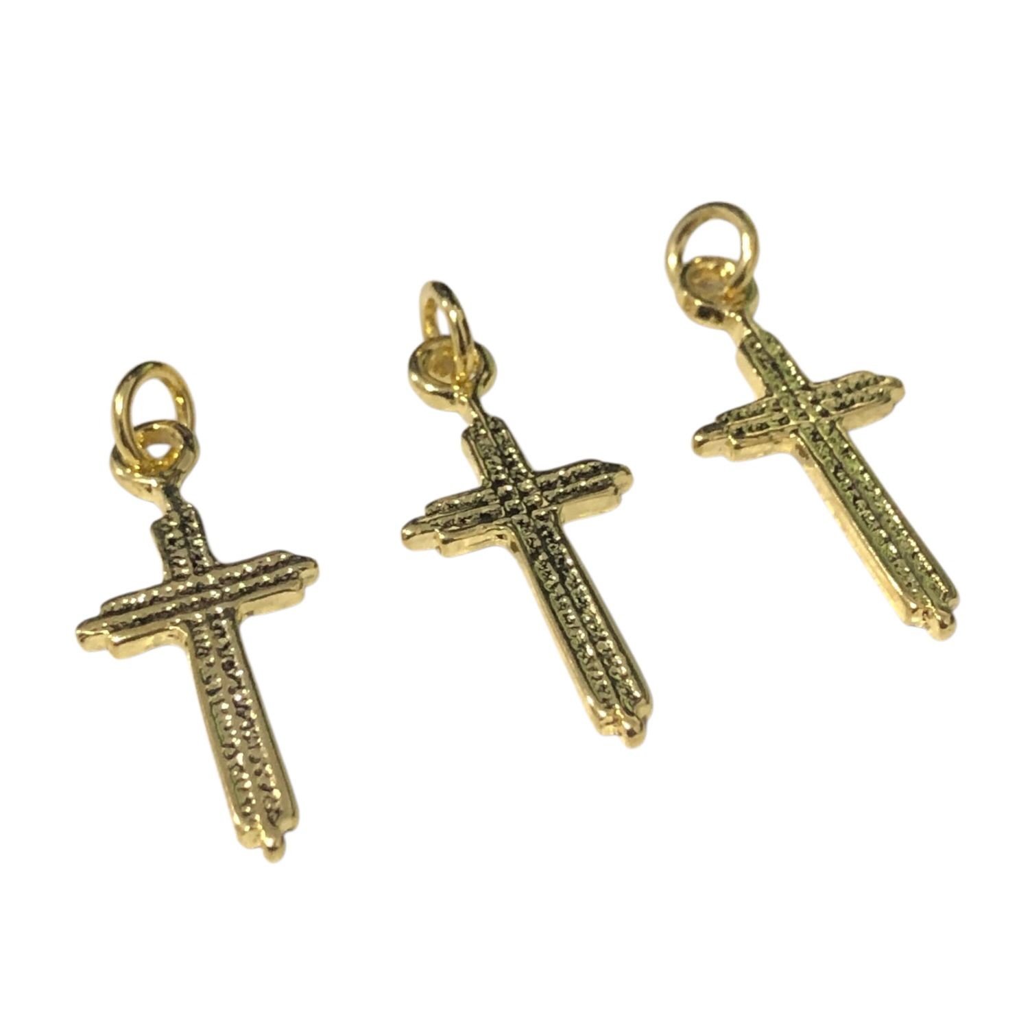 WhatsApp Image 2026-06-16 at 20.27.56 Pingente Cruz Trabalhado 22mm Dourado Exclusivo - 1 Und - Imagem 1