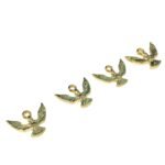 Pingente Pomba 11mm Dourado Exclusivo - 1 Und