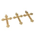 Pingente Cruz 43mm Trabalhado Dourado - 1 Und - Imagem 3
