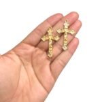 Pingente Cruz 43mm Trabalhado Dourado - 1 Und - Imagem 2