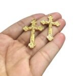 Pingente Cruz 43mm Trabalhado Dourado - 1 Und - Imagem 4