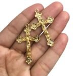 Pingente Cruz 43mm Trabalhado Dourado - 1 Und - Imagem 5