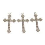 Pingente Cruz 43mm Trabalhado Níquel – 1 Und
