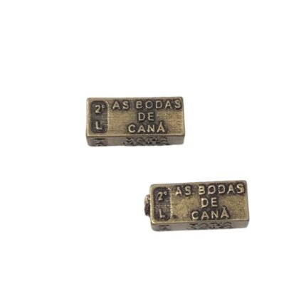 Entremeio Mistério Retangular 8x18mm Ouro Velho - 1 Und