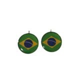 Pingente Bandeira Brasil Redondo 24mm C/ Resina Dourado Exclusivo – 1 Und