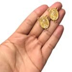 Pingente Oval N. Sra Das Graças 3 Saídas 24mm Dourado - 1 Und - Imagem 2