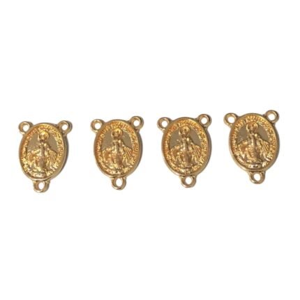 Pingente Oval N. Sra Das Graças 3 Saídas 24mm Dourado - 1 Und