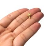 Pingente Cruz Lisa 14mm Dourado Exclusivo - 1 Und - Imagem 4