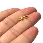Pingente Cruz Lisa 14mm Dourado Exclusivo - 1 Und - Imagem 5